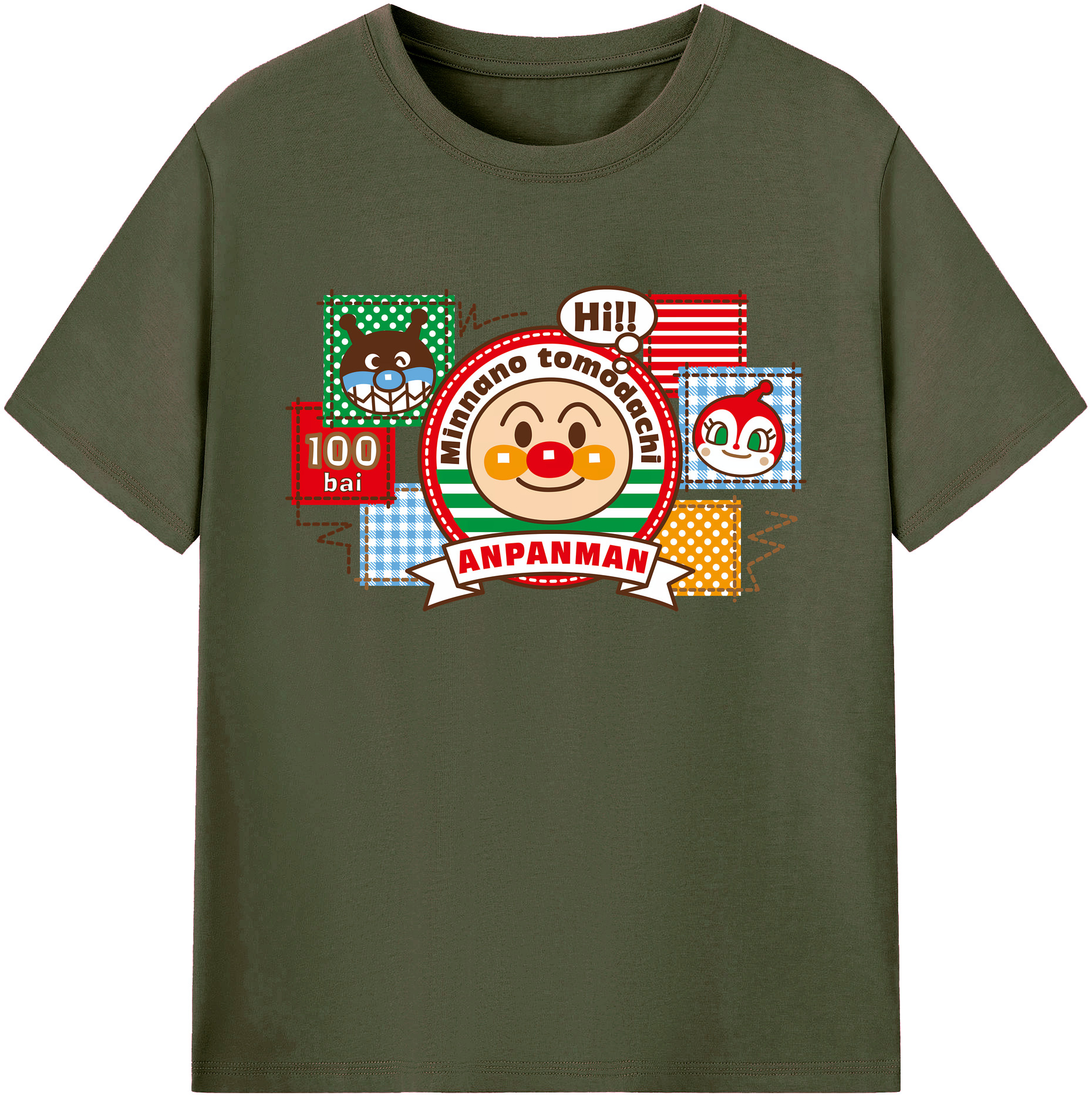 （画像用） アンパンマン Anpanman 綿100％ メンズ半袖Tシャツ｜肌触りやわらか＆通気性
